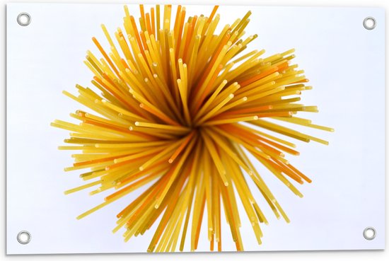 Tuinposter – Ongekookte Spaghetti - 60x40 cm Foto op Tuinposter (wanddecoratie voor buiten en binnen)