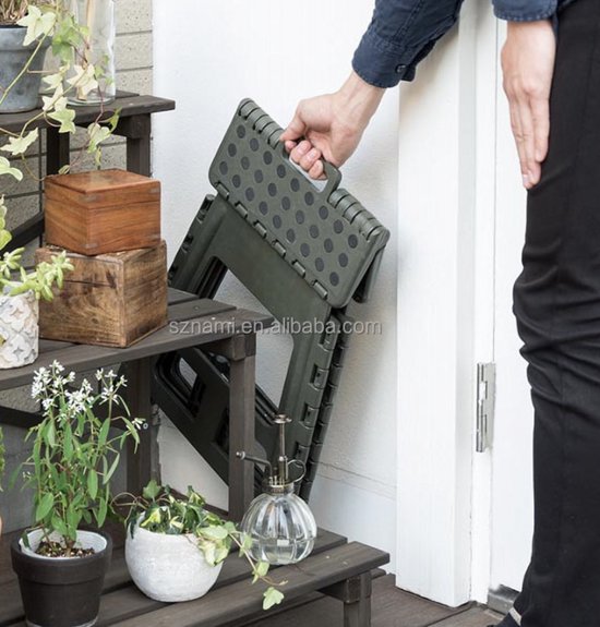 Draagbare inklapbare kruk, step, voor keuken, badkamer, gebruik, reizen, traptreden, anti-slip pedaal, 38 x 21,5 x 13 cm