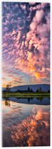 Acrylglas - Landschap - Water - Bomen - Gras - Wolken - Kleuren - 20x60 cm Foto op Acrylglas (Met Ophangsysteem)