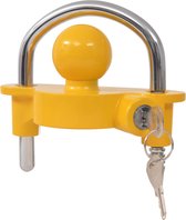 vidaXL - Aanhangwagenslot - met - 2 - sleutels - staal - en - aluminiumlegering - geel