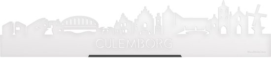 Standing Skyline Culemborg Wit Glanzend - 60 cm - Woondecoratie design - Decoratie om neer te zetten en om op te hangen - Meer steden beschikbaar - Cadeau voor hem - Cadeau voor haar - Jubileum - Verjaardag - Housewarming - Interieur -