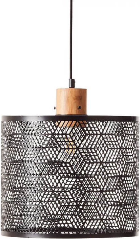 Brilliant lamp Santy hanglamp zwart/naturel metaal zwart 1x A60, E27, 52 W