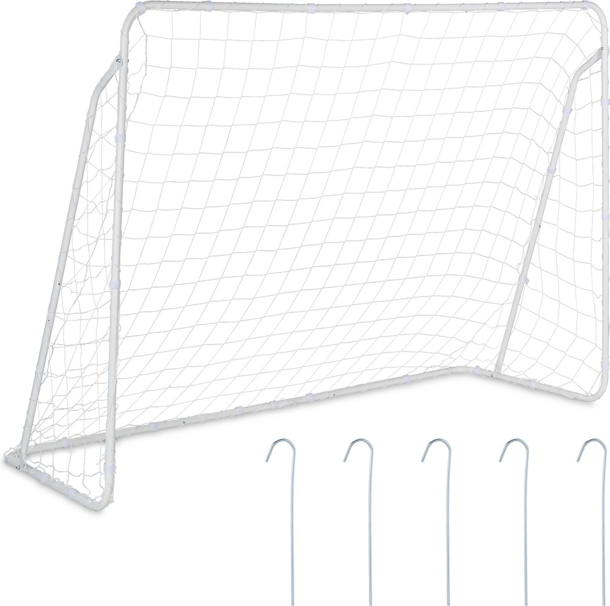 voetbaldoel - tuin - kinderen en volwassenen - 153x217x75 cm - groot - staal - wit