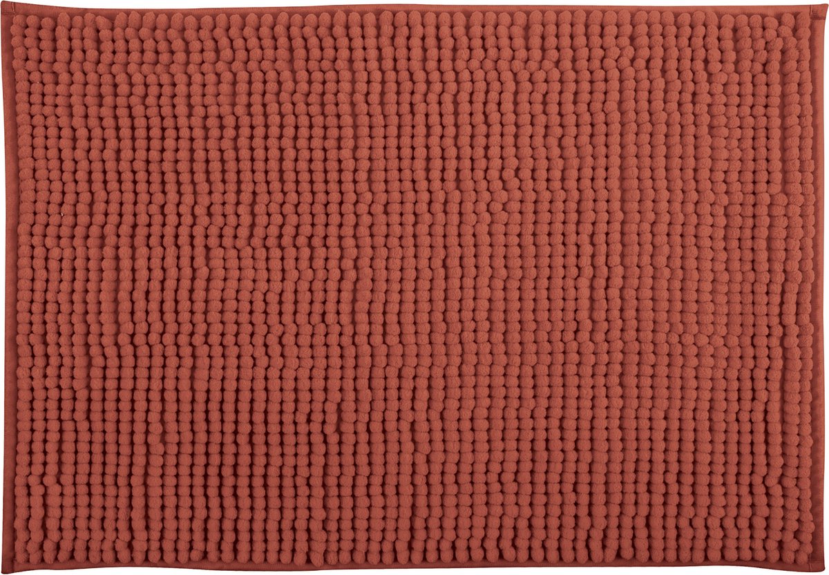 MSV Badkamerkleed/badmat - kleedje voor op de vloer - terracotta - 60 x 90 cm - Microvezel - anti-slip