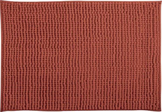 MSV Badkamerkleed/badmat - kleedje voor op de vloer - terracotta - 60 x 90 cm - Microvezel - anti-slip