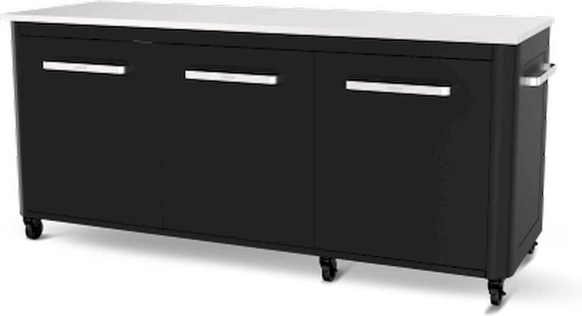 Cozze® Outdoor Kitchen - Buitenkeuken BBQ Station - Verrijdbaar - RVS Werkblad - Opklapbare Zijtafels - 180 cm – foto 7