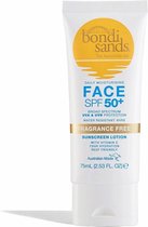 Bondi Sands Face Parfumvrij SPF50 75 ml - Hoge bescherming tegen UVA en UVB - Niet vettig - Verrijkt met Aloë Vera en Vitamine E