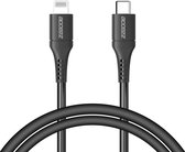 Accezz Kabel - Geschikt voor Lightning naar USB C Kabel - 1 meter - Snellader & Datasynchronisatie - Oplaadkabel geschikt voor iPhone 11/12/13/14 - Zwart