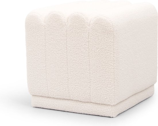 Poefs Milton & Oldbrook Poef 47 cm Arezzo Wit Teddy