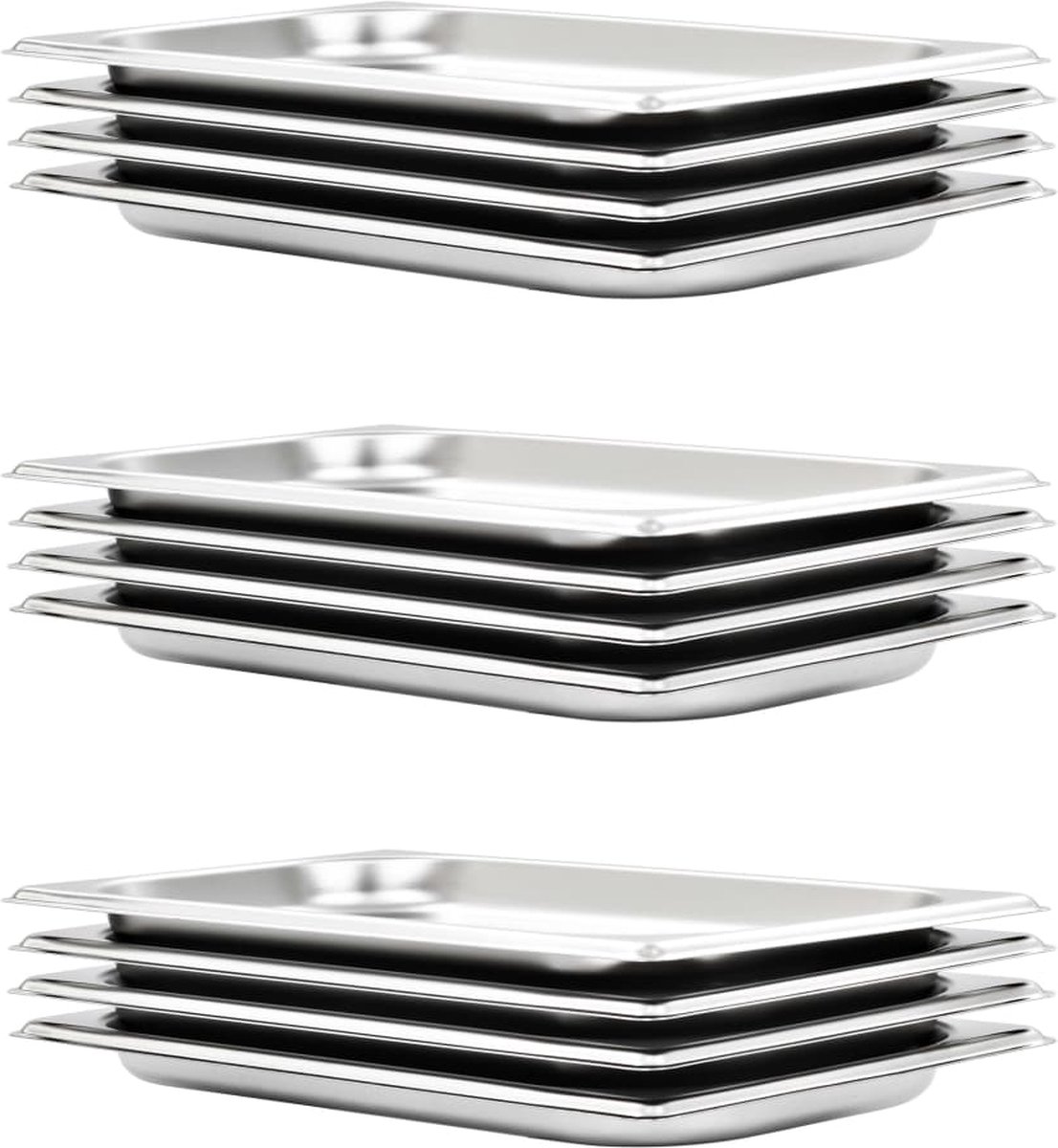 vidaXL - Gastronormbakken - 12 - st - GN - 1/3 - 20 - mm - roestvrij - staal