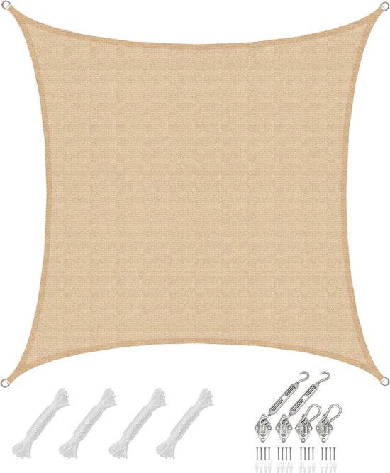 AMANKA 2x2 beige waterafstotende polyester schaduwdoek