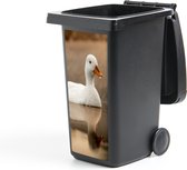 Container sticker Eend - Vogel - Water - Wit - 38x80 cm - Kliko sticker