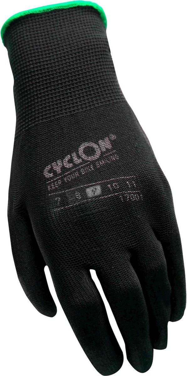Cyclon Werkhandschoenen Nylon/pu Unisex Zwart/groen Maat 9