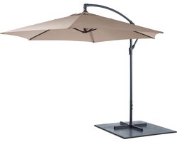 Lifetime Garden Zweefparasol met Voet - Parasol Kantelbaar - ⌀300 x 300 cm - Balkonparasol met Opdraaisysteem - Verstelbaar tot 3 meter hoog - Taupe Zonnescherm Lifetime Garden Zweefparasol met Voet - Parasol Kantelbaar - ⌀300 x 300 cm - Balkonparasol met Opdraaisysteem - Verstelbaar tot 3 meter hoog - Taupe Zonnescherm