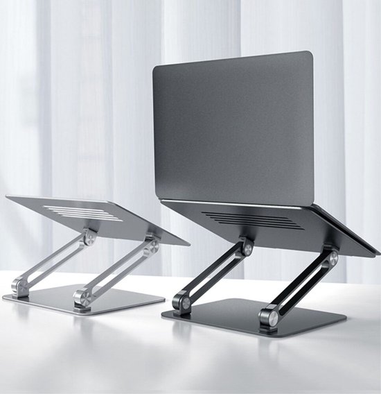 Laptopstandaard - Universeel - Verstelbaar - Inklapbaar - Aluminium - 13, 14, 15, 16 en 17 inch - Antislip - Stabiel - Apple Macbook Pro/Air - iPad - Asus - HP - Acer - Microsoft - Lenovo - Windows - Tablet - Stand - Grijs - Nillkin