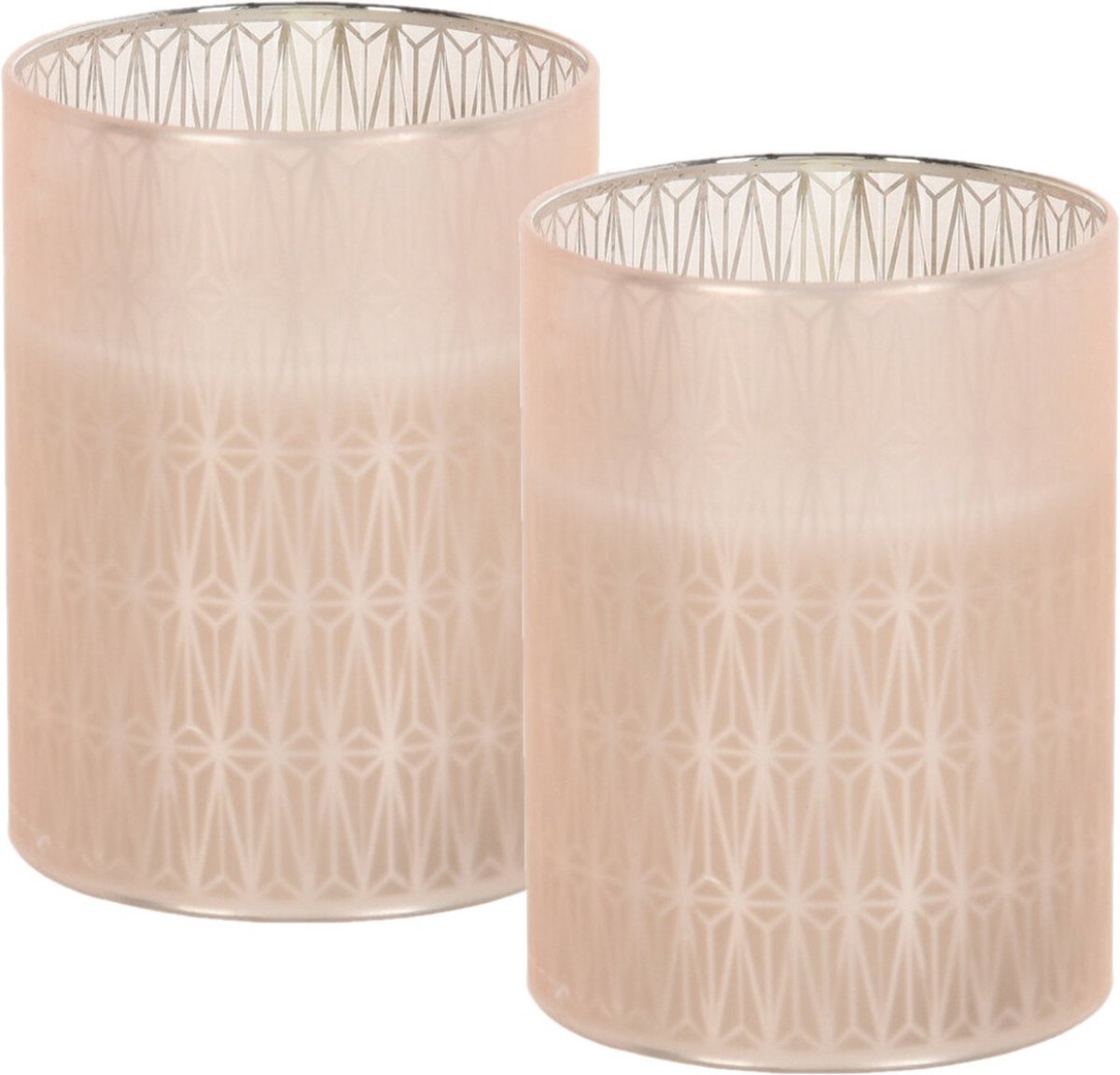 Home & Styling Home and Styling luxe LED kaarsen - 2x st- in glas - warm wit - D7,5 x H10 cm