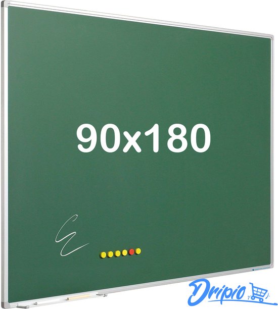 Krijtbord PRO - Magnetisch - Schoolbord - Eenvoudige montage - Geëmailleerd staal - Groen - 90x180cm