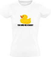You are me a Ducky Dames T-shirt - jij bent me er eendje - eend - duck - dieren - dier - taal - nederlands - engels - grappig