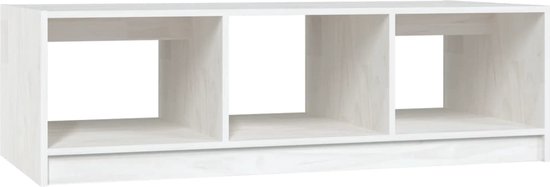 Table basse 110x50x34 cm pin massif blanc