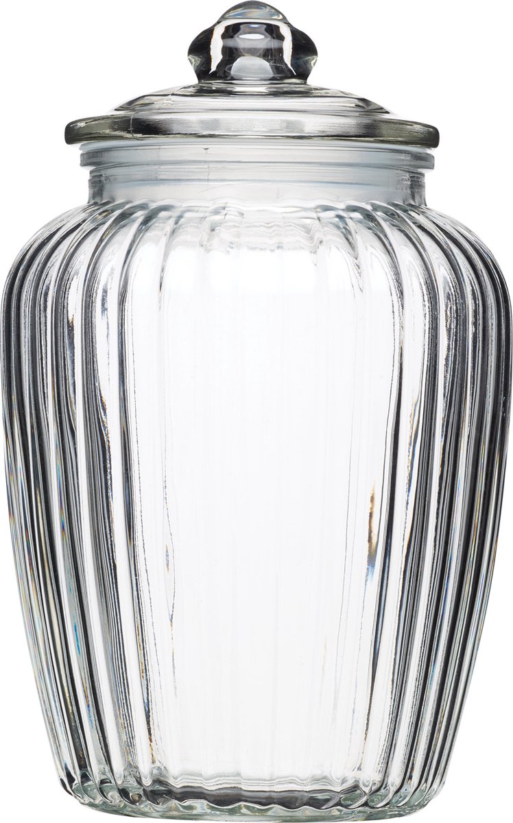 KitchenCraft Home Made Grote Glazen Voorraadpot - 2.2 Liter - Transparant