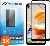 Mobigear Screenprotector geschikt voor LG K61 Glazen | Mobigear Premium Screenprotector - Case Friendly - Zwart (3-Pack)