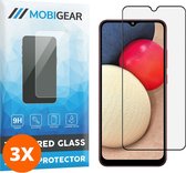 Mobigear Screenprotector geschikt voor Samsung Galaxy A02s Glazen | Mobigear Premium Screenprotector - Case Friendly - Zwart (3-Pack)