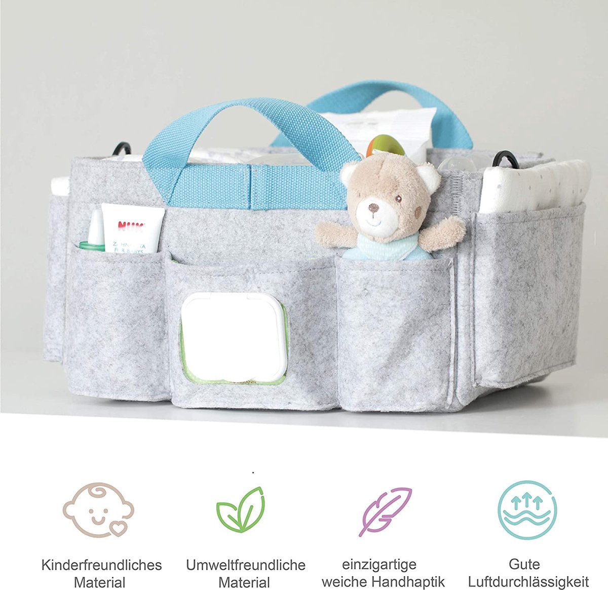 Sac à Langer Réutilisable Pour Bébé - Fermeture à Cordon, Lavable - Pour Couches, Bavoirs, Petits Objets