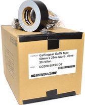 Gaffergear Gaffa tape 50mm x 25m zwart   -  doos 30 rollen