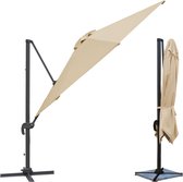 Offset paraplu MOLOKAI rechthoekig 3x4m beige + hoes