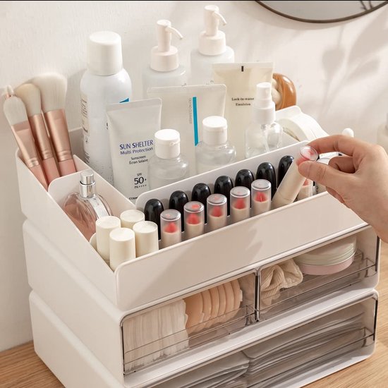 Acryl-Schubladenorganizer 2-stöckig – 6 Fächer Für Make-up, Büro & Bad (transparent)