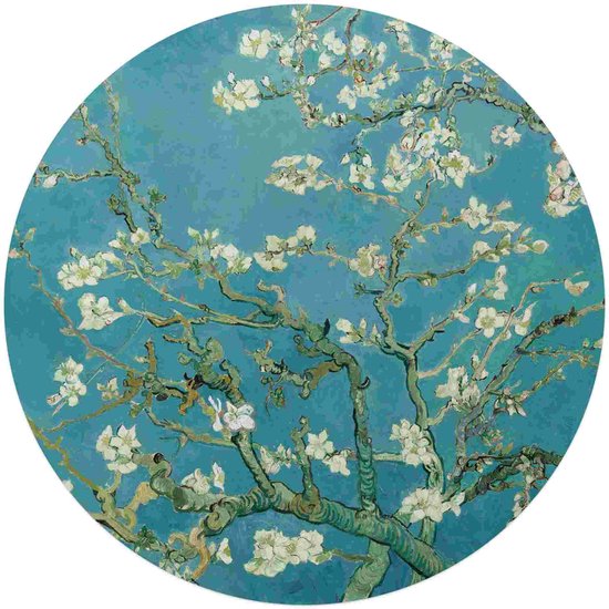 Glasschilderij Van Gogh Amandelbloesem Ø 70 cm