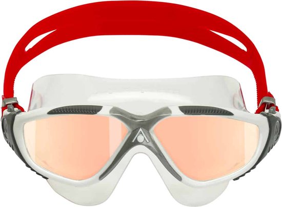 Aquasphere Vista - Zwembril - Volwassenen - Iridescent Titanium Mirrored Lens - Wit/Rood