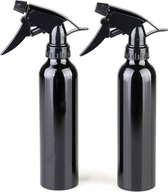 Lege Aluminium Tattoo/PMU Spray Fles met Spuit 250ml Zwart/Zilver | Tattoo Zeep | Tatoeage Benodigdheden | Vulbare Sprafles