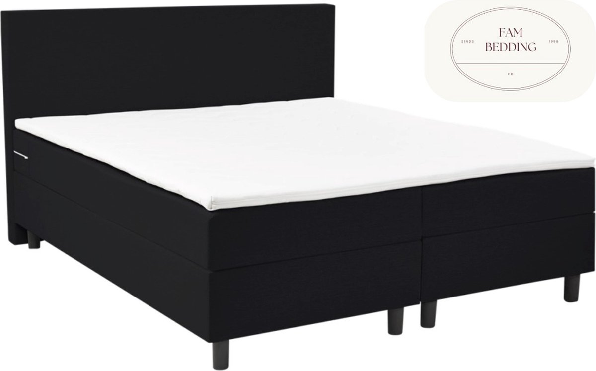 2 Persoons Boxspring Rolene Zwart 180x200