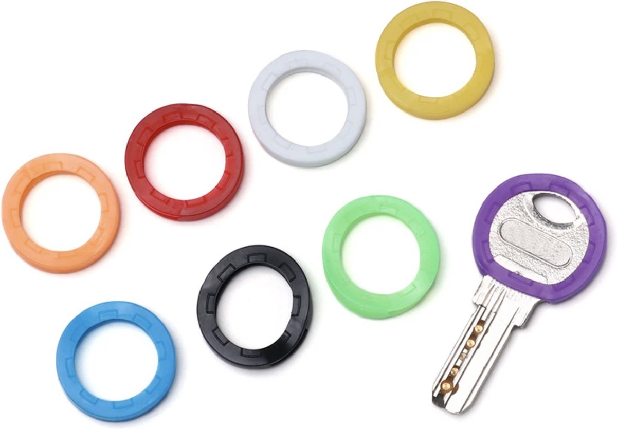Hiden - Sleutel Caps - Siliconen Sleutelhoezen - Organisatie - Sleutelidentificatie - Sleutelaccessoires - 8 stuks