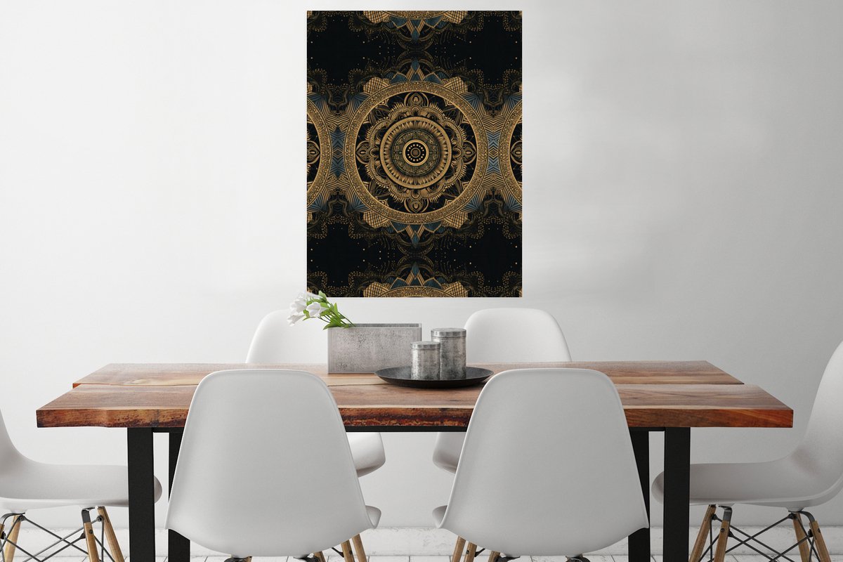 Poster Mandala - Goud - Bohemian - Luxe - 60x80 cm