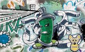 Fotobehang - Vlies Behang - Graffiti Muur - Straatkunst - 416 x 254 cm