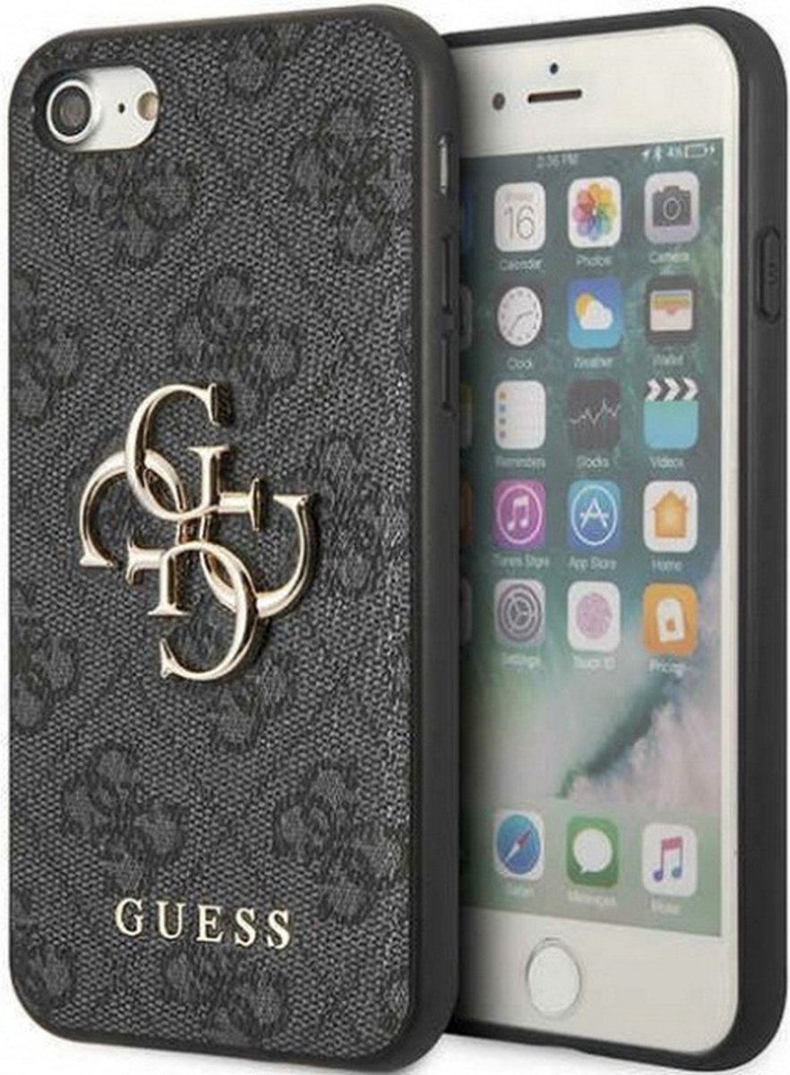 Guess 4G Metal Logo Back Case - Geschikt voor Apple iPhone 7/8/SE (2020/2022) - Grijs