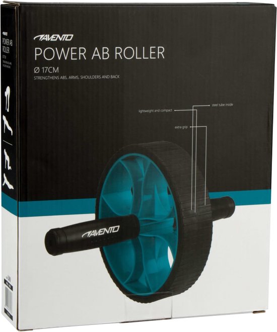 Avento Power Ab-Roller - Zwart/Blauw - Avento