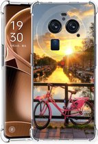 Back Case TPU Siliconen Hoesje OPPO Find X6 Pro Telefoon Hoesje met doorzichtige rand Amsterdamse Grachten