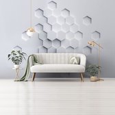 Fotobehang - Vlies Behang - Moderne Hexagon Kunst - 3D - 312 x 219 cm