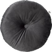 Dutch Decor - OLLY - sierkussen Ø38 cm - rond velvet - Charcoal Gray - antraciet
