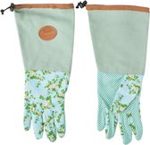 Esschert Design Roosprint/jute handschoen lang