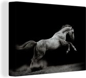 Canvas Schilderij Paard - Zand - Zwart - 120x90 cm - Wanddecoratie