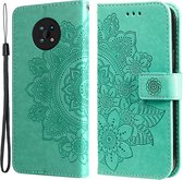 Coverup Mandala Bloemen Book Case - Geschikt voor Nokia G50 Hoesje - Groen