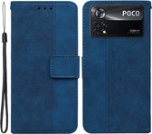 Coverup Geometric Book Case - Geschikt voor Xiaomi Poco X4 Pro 5G Hoesje - Blauw