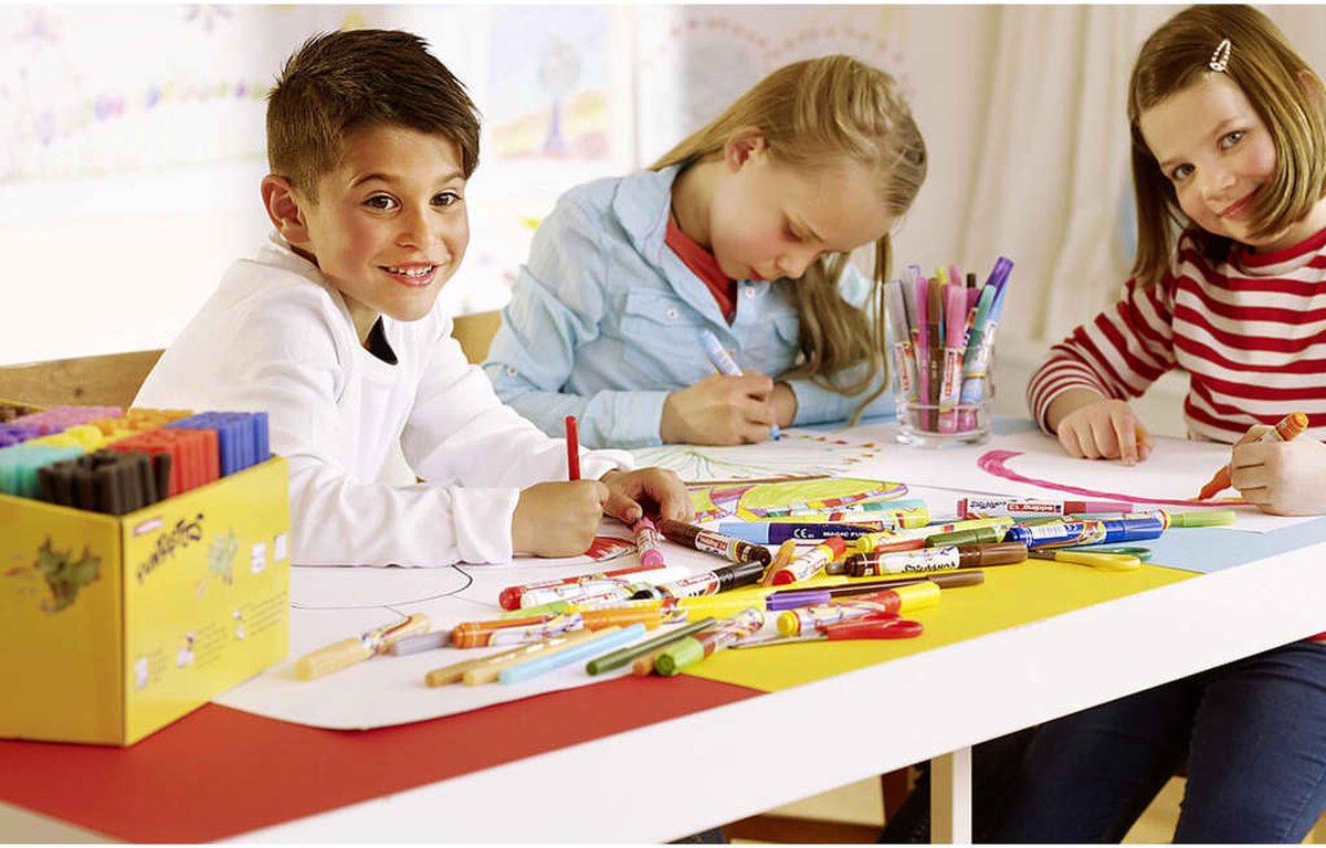 edding 14 FUNTASTICS - kleurstiften voor kinderen - set van 18 - ronde punt 3 mm - voor kleurplezier op papier en karton - afwasbaar van huid en textiel - zomervakantie - kindercadeau — afbeelding 9