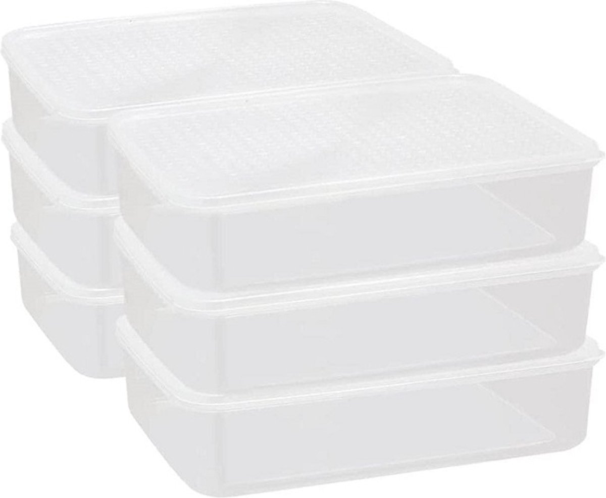 6 pcs, vierkante blikken van de voedselopslag voor dagelijks gebruik middelgrote vierkante voedselcontainers, standaard voedselcontainers