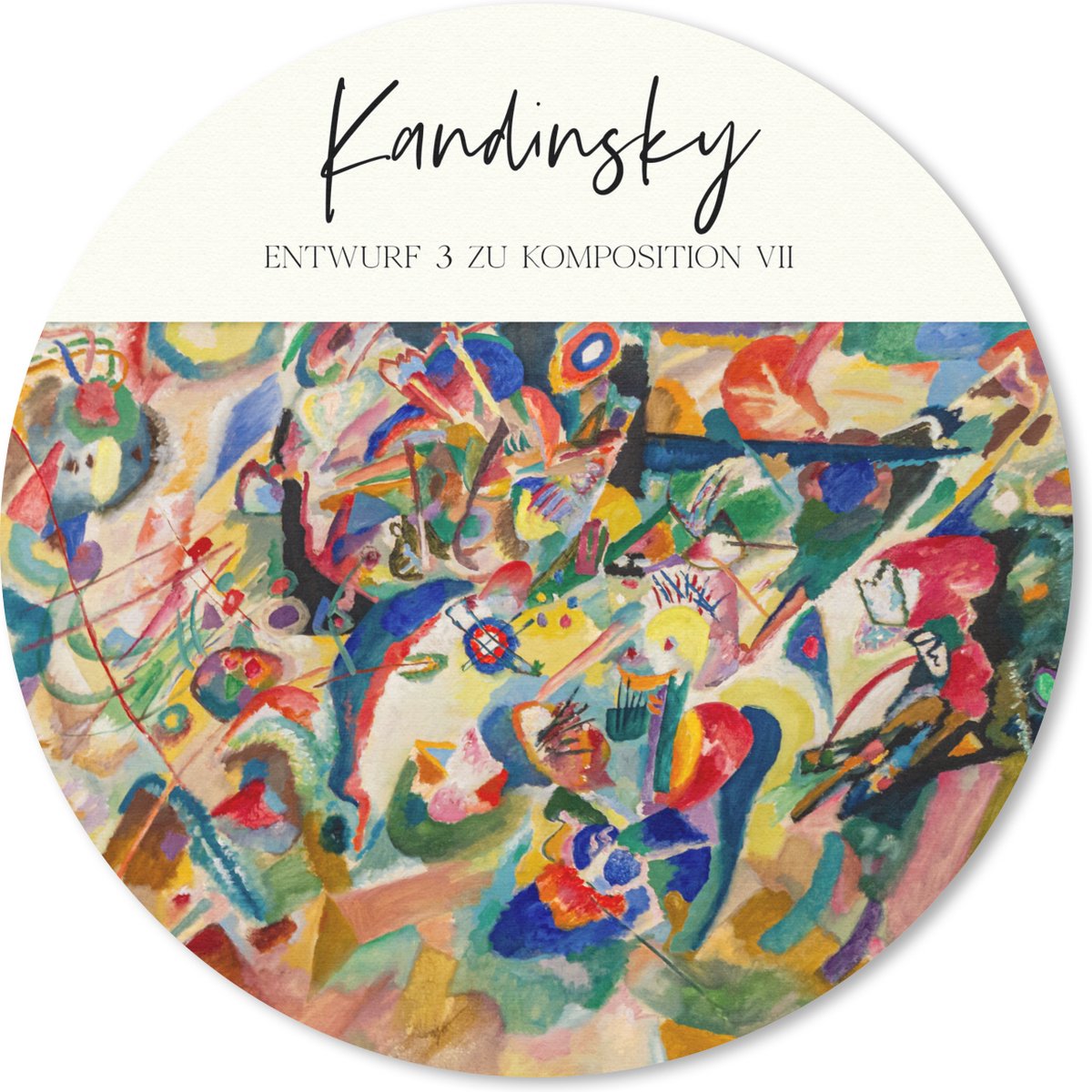 Muismat rond 50x50 cm - Mousepad Schilderij - Kandinsky - Oude meesters - Ronde muismatten