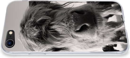 Coque iPhone 7 - Highlander écossais - Zwart - Wit - Animaux - Coque de téléphone en Siliconen